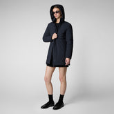 Woman's hooded parka Rachel in blue black | Save The Duck