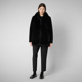 GIACCA CON CAPPUCCIO DONNA BRIDGET NERO - Faux Fur | Save The Duck