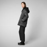 Woman's hooded jacket Bridget in black | Save The Duck