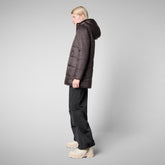 Woman's hooded jacket Bridget in brown black | Save The Duck