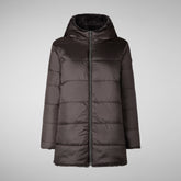 Woman's hooded jacket Bridget in brown black | Save The Duck