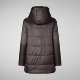 Woman's hooded jacket Bridget in brown black | Save The Duck