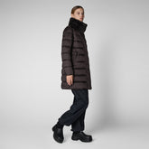 Woman's coat Dalea in brown black | Save The Duck