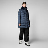 Woman's coat Dalea in night blue - Bureau | Save The Duck