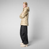 Animal-free damen-steppjacke Drimia mit kapuze in wood beige | Save The Duck