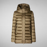 Animal-free damen-steppjacke Drimia mit kapuze in husk green | Save The Duck