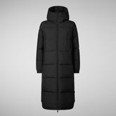 Woman's hooded coat Halesia in black | Save The Duck