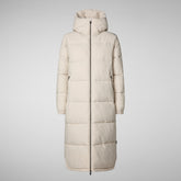 Woman's hooded coat Halesia in rainy beige | Save The Duck