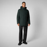 Man's hooded parka Sesle in green black - Bureau Man | Save The Duck