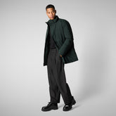 Man's hooded parka Sesle in green black - Bureau Man | Save The Duck