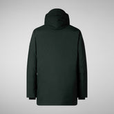 Man's hooded parka Sesle in green black | Save The Duck