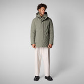 Man's hooded parka Sesle in swamp green - Bureau Man | Save The Duck