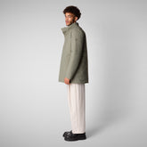 Man's hooded parka Sesle in swamp green - Bureau Man | Save The Duck