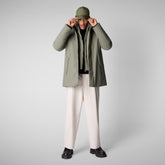 Man's hooded parka Sesle in swamp green - Bureau Man | Save The Duck