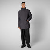 Man's coat Ambrose in charcoal grey melange - Bureau Man | Save The Duck