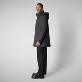 Man's coat Ambrose in charcoal grey melange - Bureau Man | Save The Duck