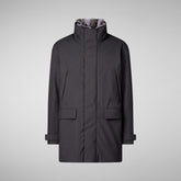 Man's coat Ambrose in charcoal grey melange | Save The Duck