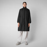 Woman's hooded coat Winona in black - Bureau | Save The Duck