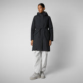 Woman's hooded parka Noelle in blue black | Save The Duck