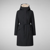 Woman's hooded parka Noelle in blue black | Save The Duck