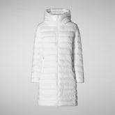 Animal-free damen-steppjacke Saffron mit kapuze in Weiss | Save The Duck