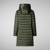 Animal-free damen-steppjacke Saffron mit kapuze in thyme green | Save The Duck