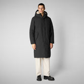 Man's hooded parka Killian in black | Save The Duck