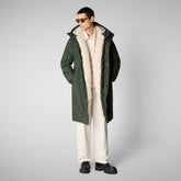 Man's hooded parka Killian in land green | Save The Duck