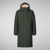 Man's hooded parka Killian in land green | Save The Duck