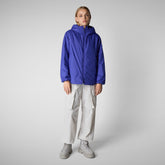 Woman's hooded coat Niaz in gentian blue | Save The Duck