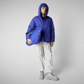 Woman's hooded coat Niaz in gentian blue | Save The Duck