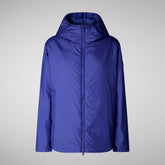 Woman's hooded coat Niaz in gentian blue | Save The Duck