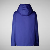 Woman's hooded coat Niaz in gentian blue | Save The Duck