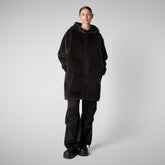 Veste Kala marron noir pour femme - Faux Fur Femme | Save The Duck