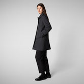 CAPPOTTO CON CAPPUCCIO EMBIE BLU NERO - Bureau Donna | Save The Duck