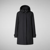 Woman's hooded coat Embie in blue black | Save The Duck