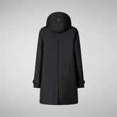 Woman's hooded coat Embie in blue black | Save The Duck