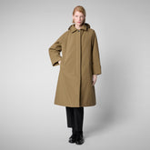 Woman's hooded coat Zoey in husk green - Bureau Damen | Save The Duck