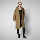 Woman's hooded coat Zoey in husk green - Bureau Damen | Save The Duck