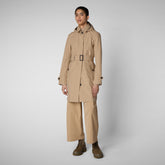 Woman's coat jackie in stardust beige - Rainy Woman | Save The Duck