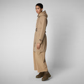 Woman's coat jackie in stardust beige - Rainy Woman | Save The Duck