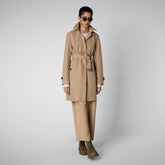 Woman's coat jackie in stardust beige - Rainy Woman | Save The Duck