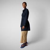 Woman's raincoat Audrey in blue black - Rainy Woman | Save The Duck