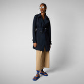 Woman's raincoat Audrey in blue black - Rainy Woman | Save The Duck