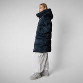 Woman's hooded coat Amaranta in blue black | Save The Duck