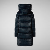 Woman's hooded coat Amaranta in blue black | Save The Duck