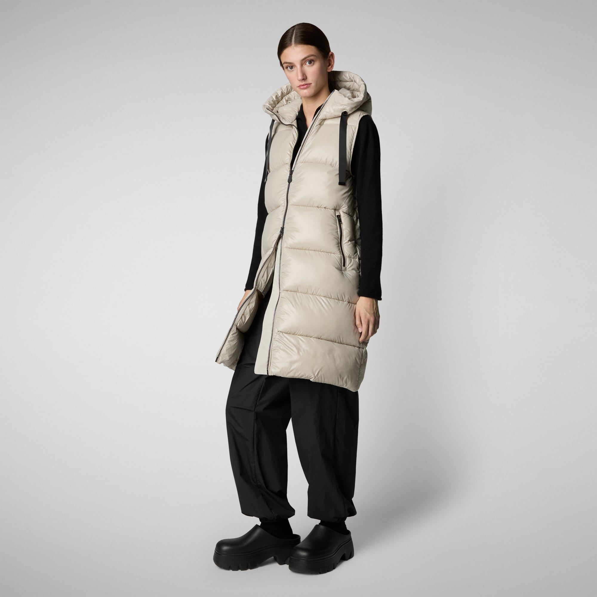 Save the duck GILET CON CAPPUCCIO DONNA IRIA RAINY BEIGE