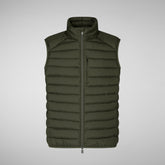 Gilet Rhus vert olive pour homme | Save The Duck