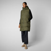 Damen-steppweste Judee mit kapuze in sherwood green | Save The Duck