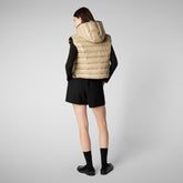 Woman's hooded vest Romina in wood beige - WOMEN FW24 NEW IN | Save The Duck